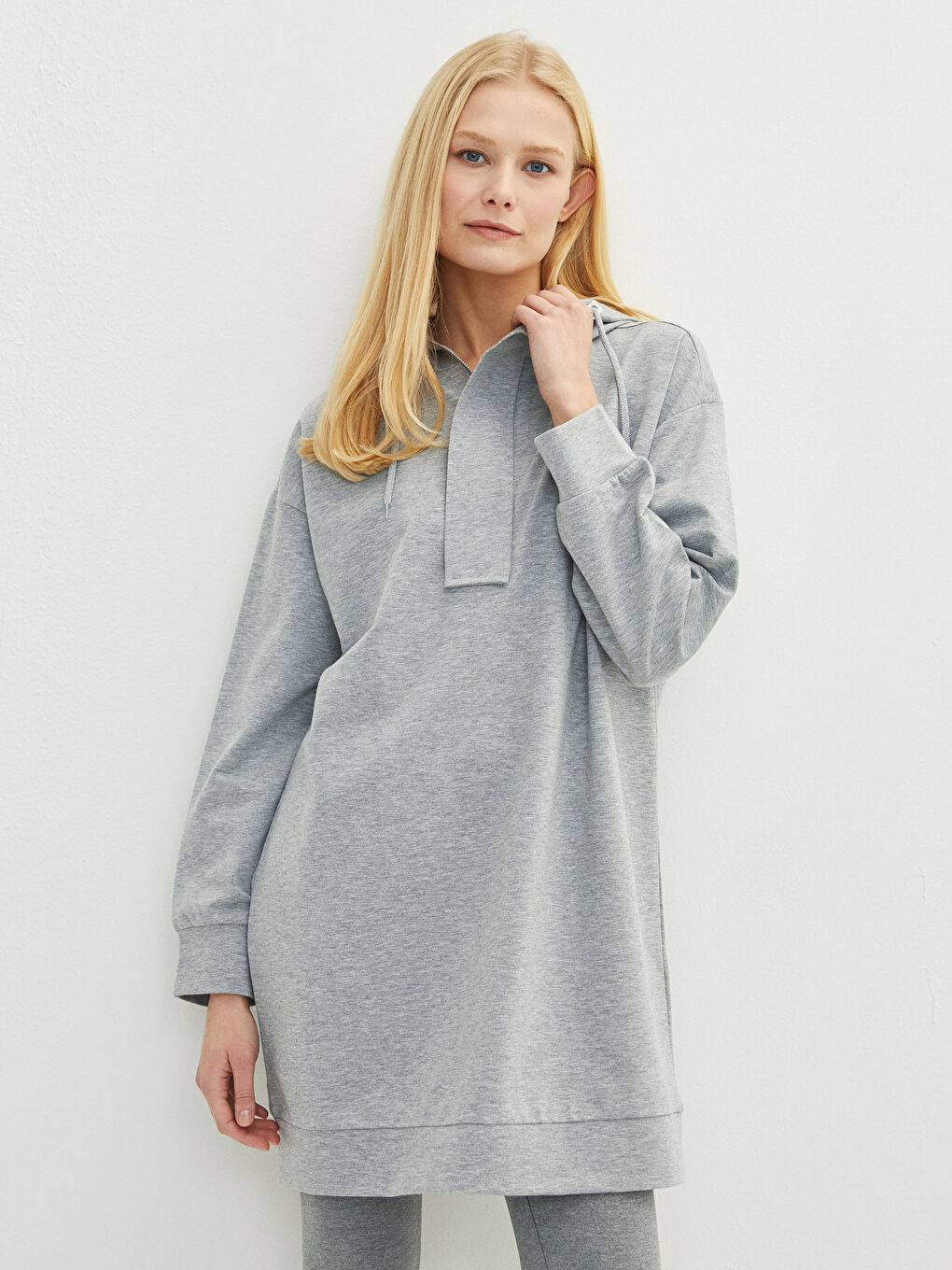 Hooded Regular Long Sleeve Women's Sweatshirt Tunic