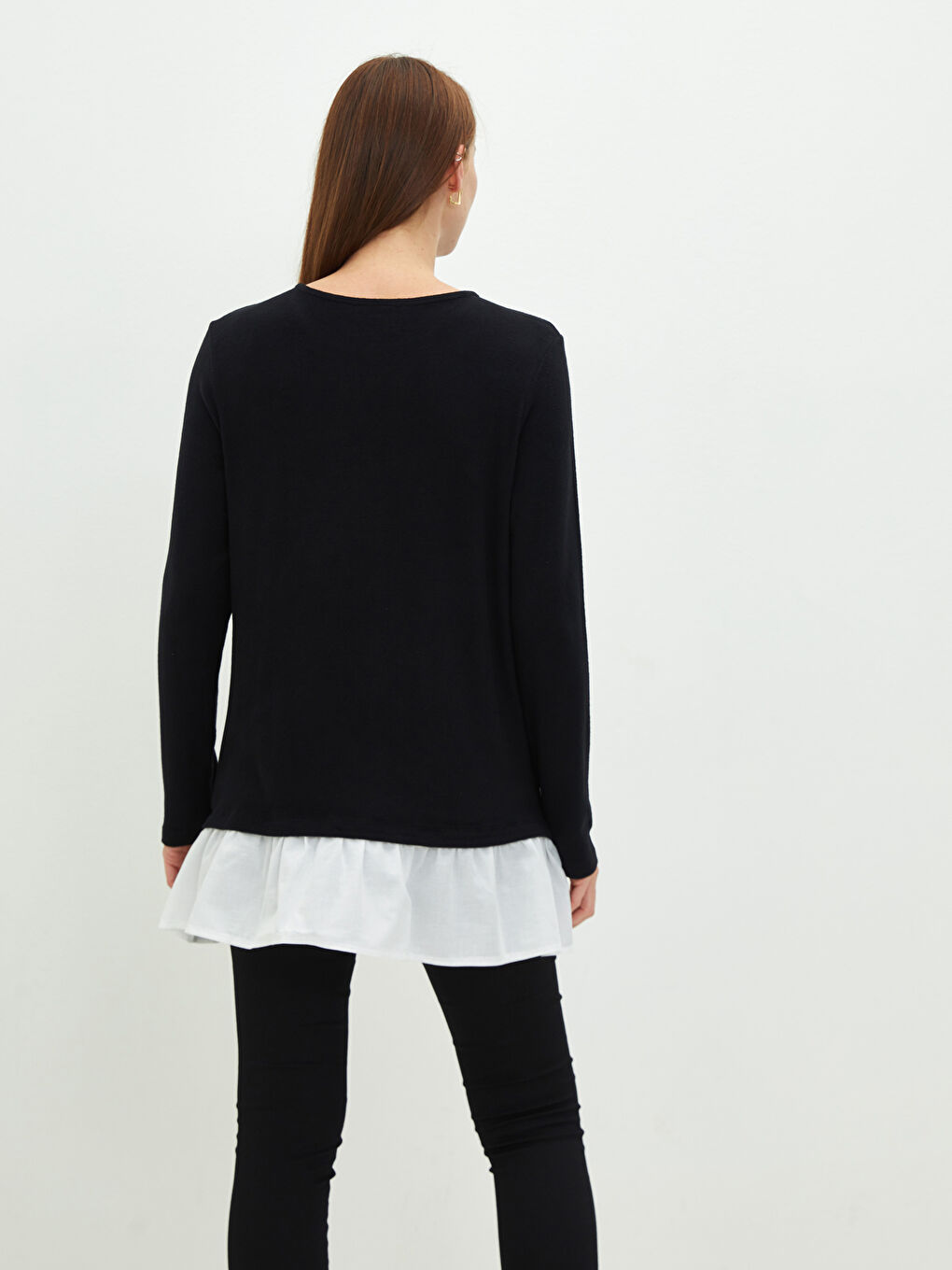 بلوزة حمل بأكمام طويلة مستقيمة برقبة دائرية-3