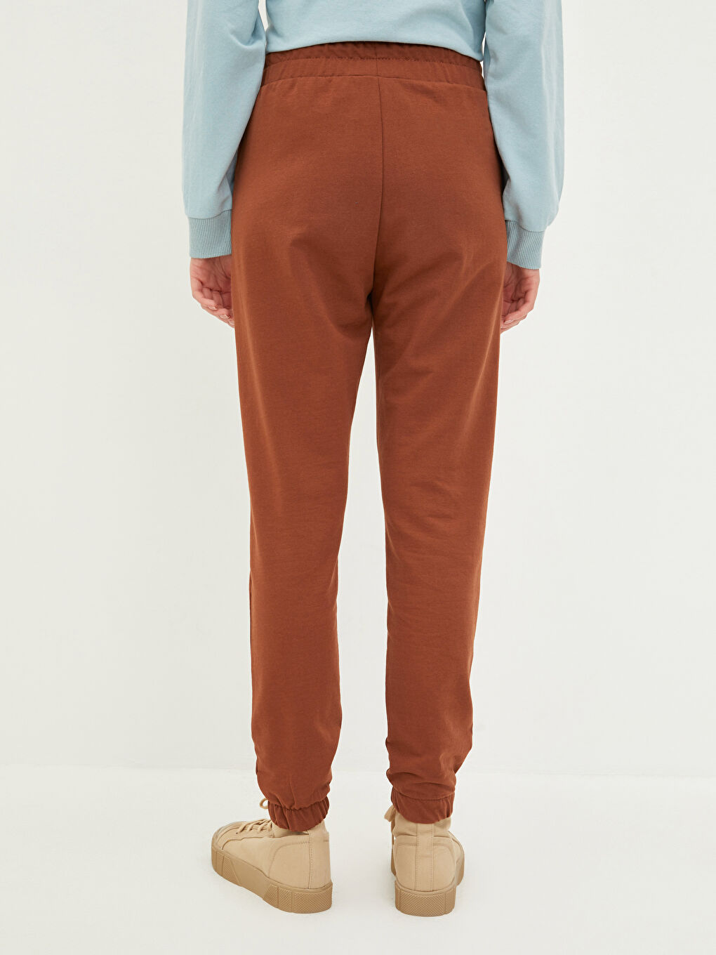 Elastic Waist Regular Pocket Detailed Women's Sweatpants-4