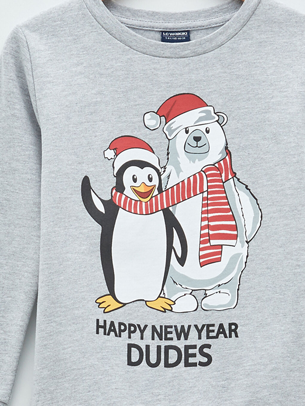 Crew Neck New Year Themed Long Sleeve Boy Sweatshirt-2