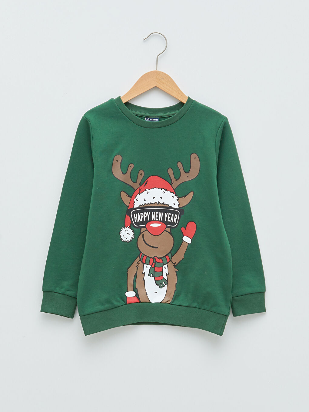 LCW Kids Rundhalsausschnitt Neujahrsmotiv Langarm Jungen Sweatshirt -W1BK83Z4-HPX