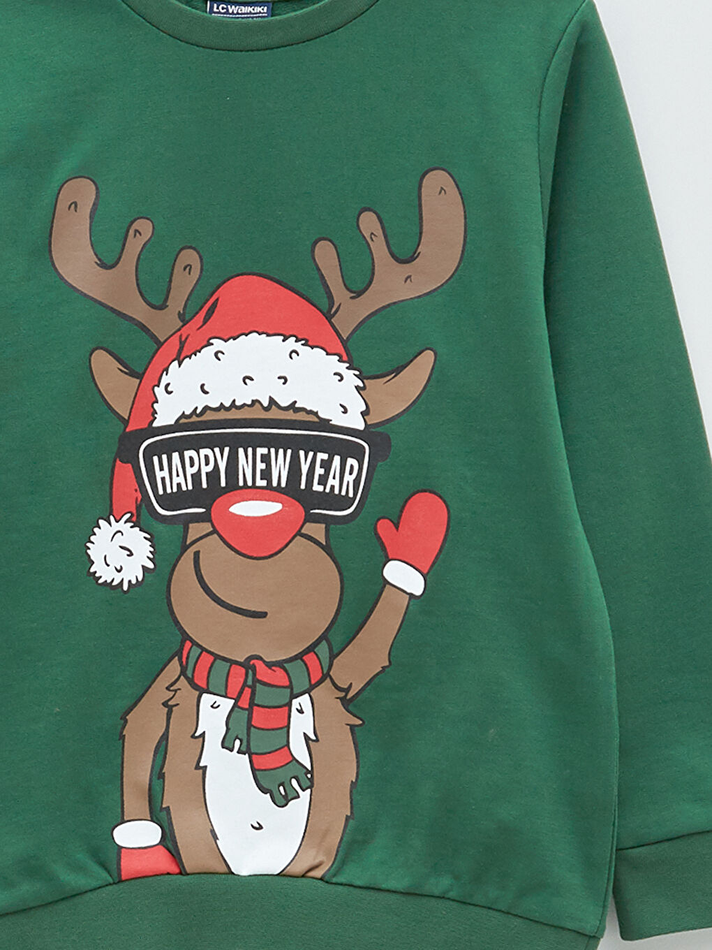 LCW Kids Rundhalsausschnitt Neujahrsmotiv Langarm Jungen Sweatshirt -W1BK83Z4-HPX