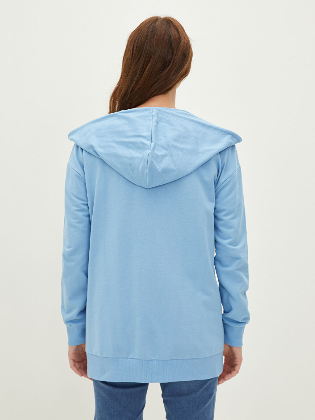 LCWAIKIKI Maternity Kapuzen-Strickjacke aus Baumwolle für Schwangere mit langen Ärmeln -W1BL10Z8-GFK