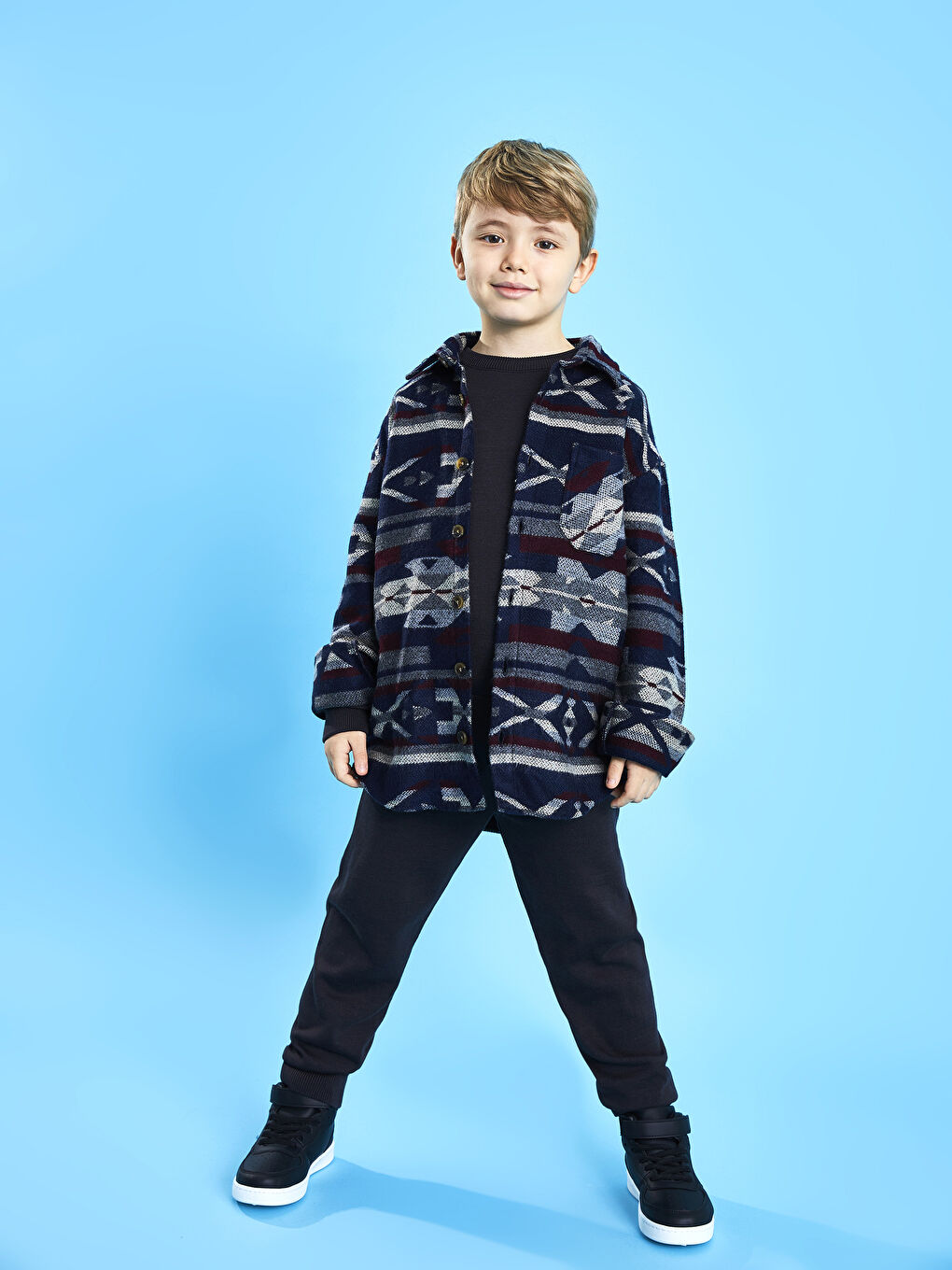 LCW Kids Patterned Long Sleeve Boys' Shirt -W1BL36Z4-LSJ