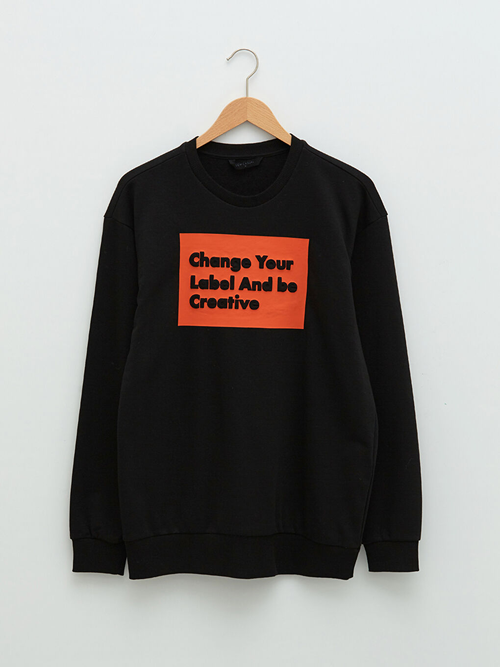 Ерлерге арналған ұзын жең дөңгелек жағалы принтті свитшот-5