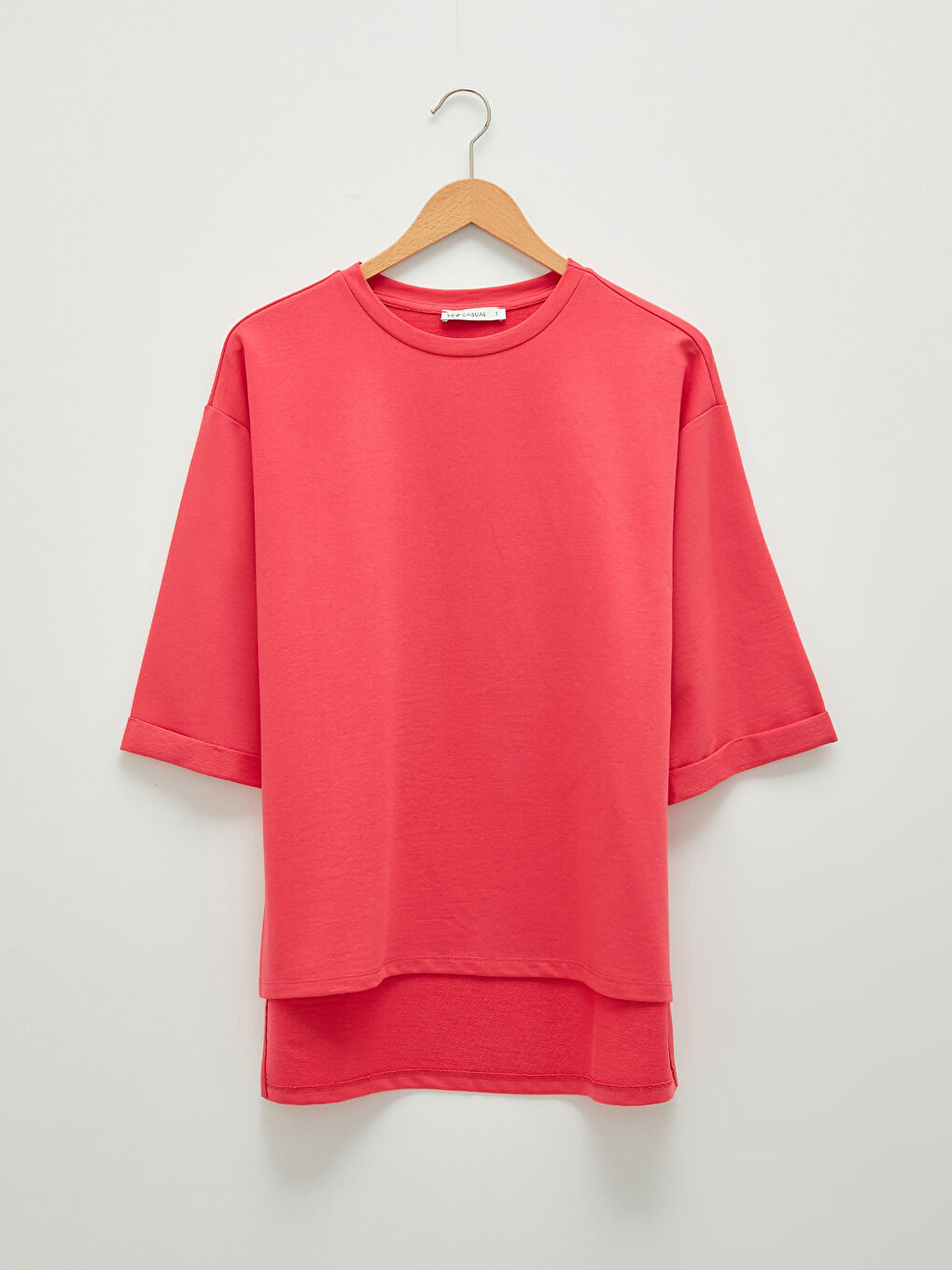 LCW Vision Crew Neck Plain Short Sleeve Women's T-Shirt -W1BL80Z8-GNB