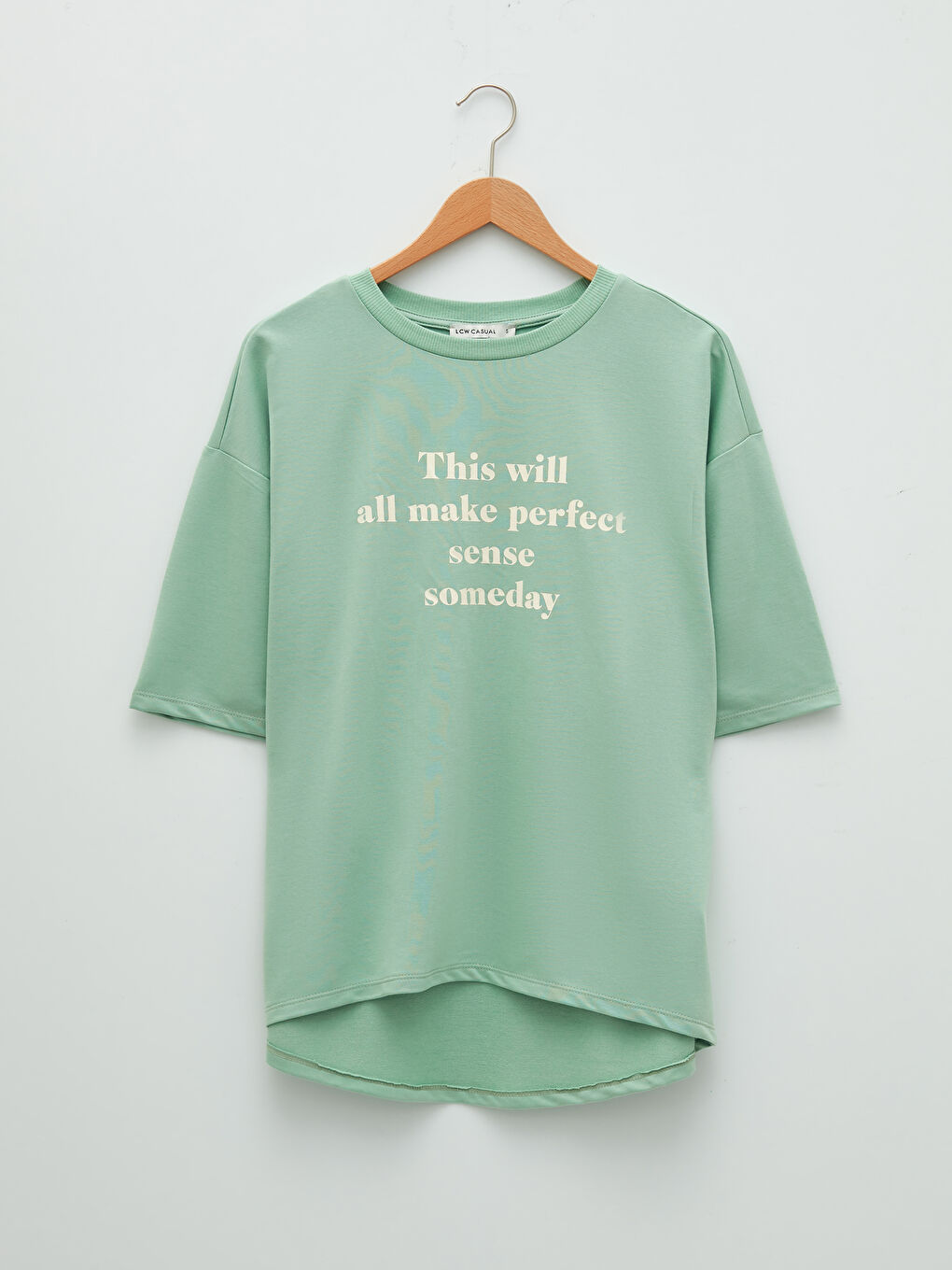 Rundhalsausschnitt Bedrucktes Kurzarm T-Shirt für Damen-5