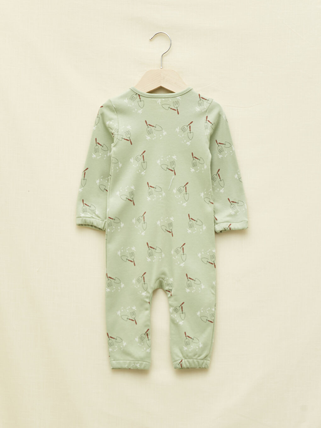 Crew Neck Long Sleeve Printed Baby Boy Jumpsuit-1