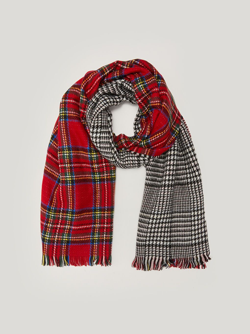 LCW ACCESSORIES Weihnachtlicher Schal für Damen mit Karomuster und Fransen -W1BM44Z8-LPA