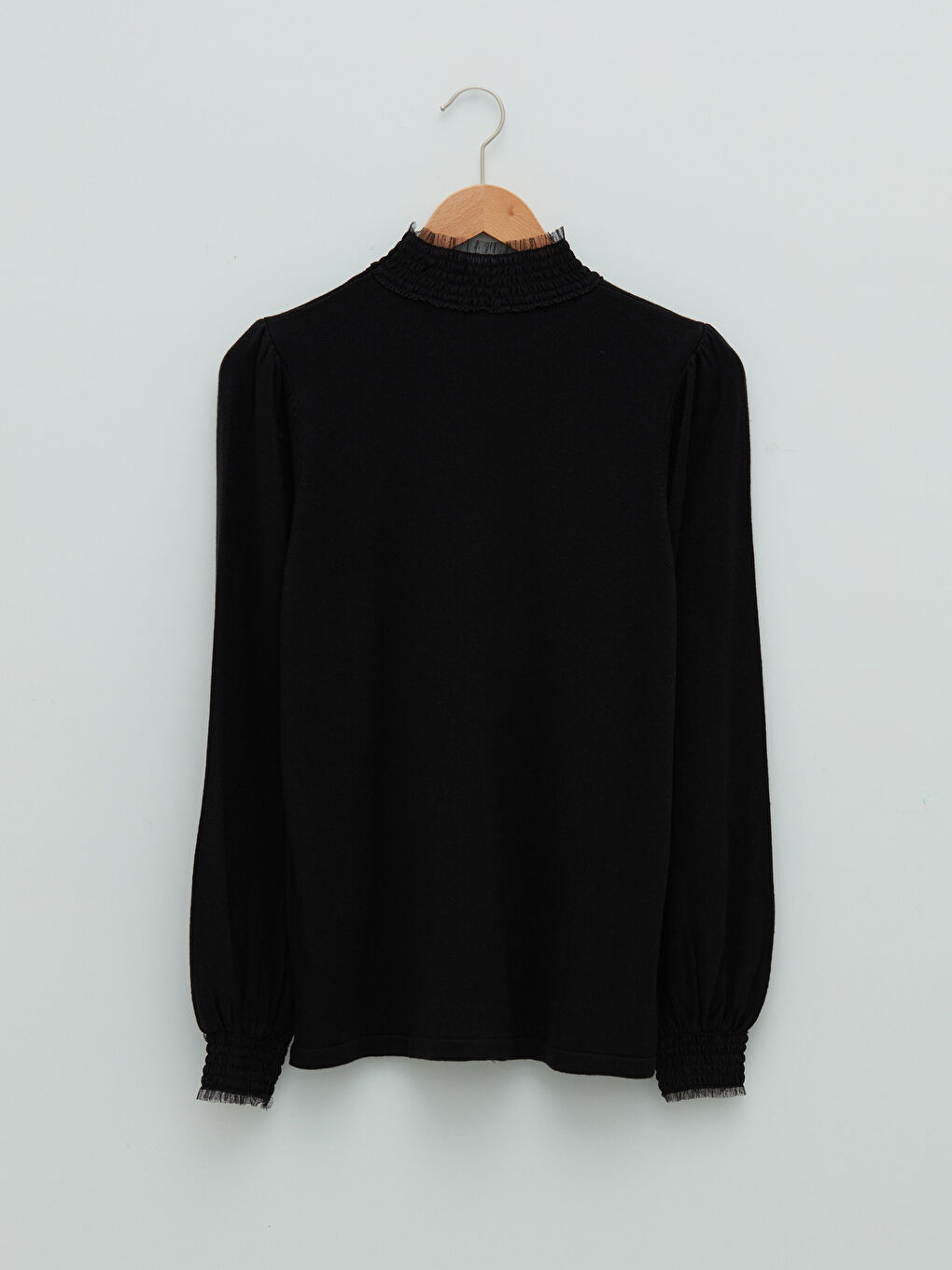 سترة ياقة قمع كم طويل مستقيمة للسيدات-10