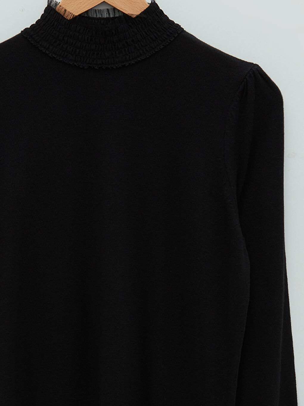 سترة ياقة قمع كم طويل مستقيمة للسيدات-11