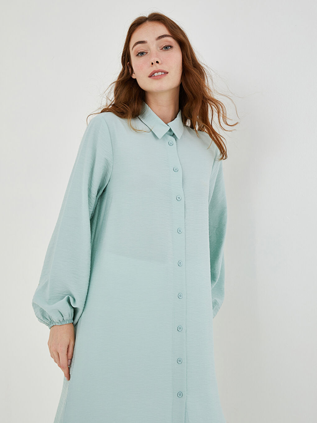 Plain Long Sleeve Women's Shirt Tunic-4