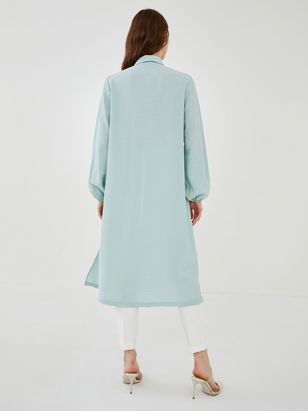 Plain Long Sleeve Women's Shirt Tunic-5