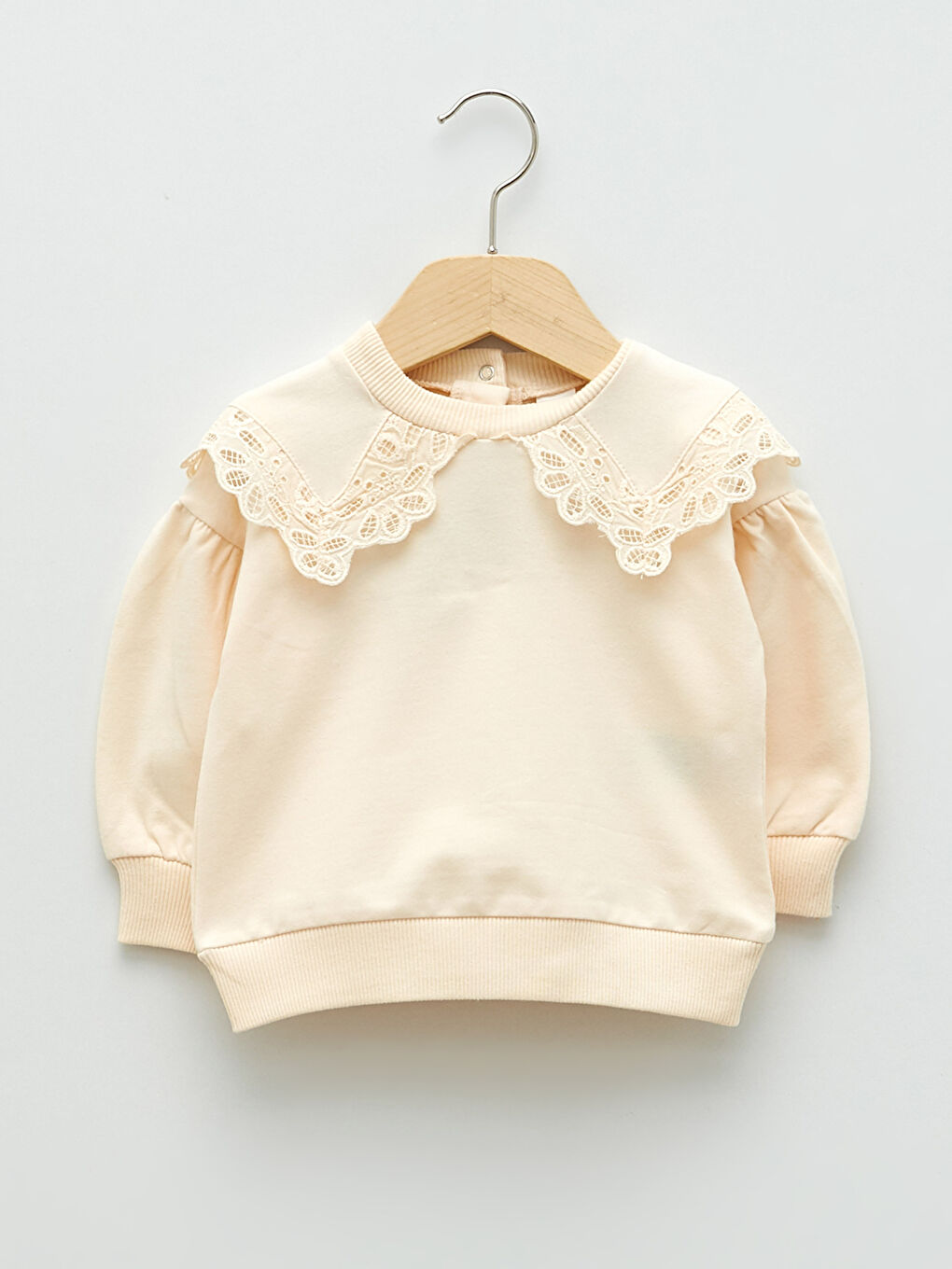 Bebe Yaka Uzun Kollu Basic Kız Bebek Sweatshirt