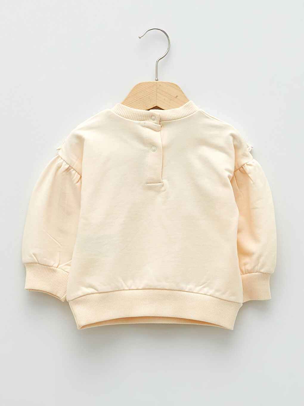 Bebe Yaka Uzun Kollu Basic Kız Bebek Sweatshirt-1