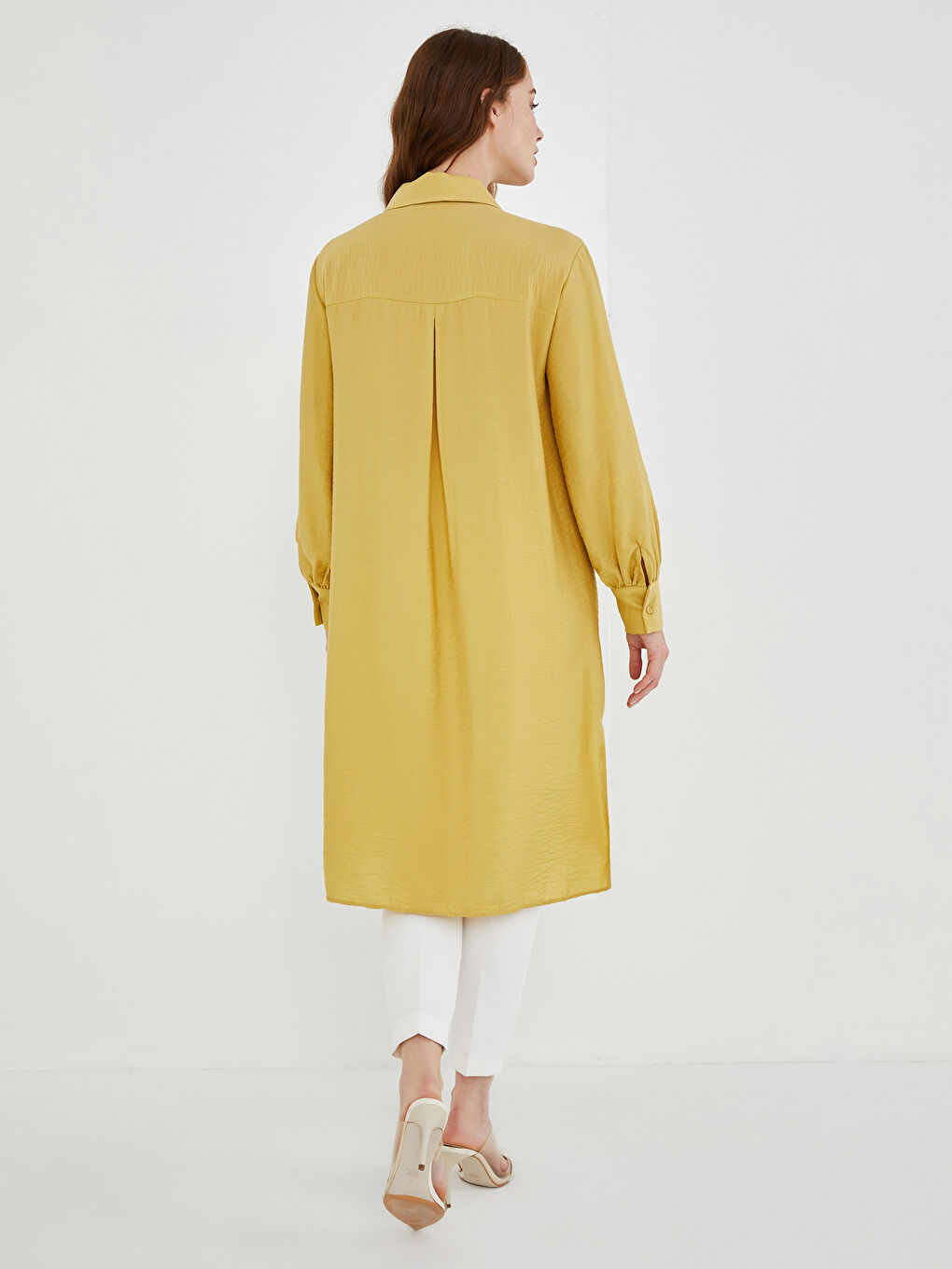 Plain Long Sleeve Women's Shirt Tunic-5