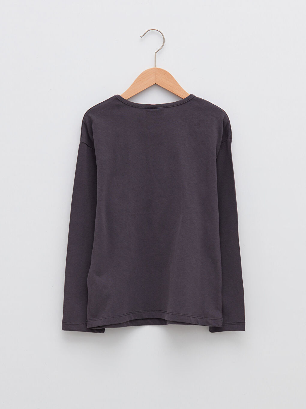 Crew Neck Printed Long Sleeve Cotton Girl T-shirt-1