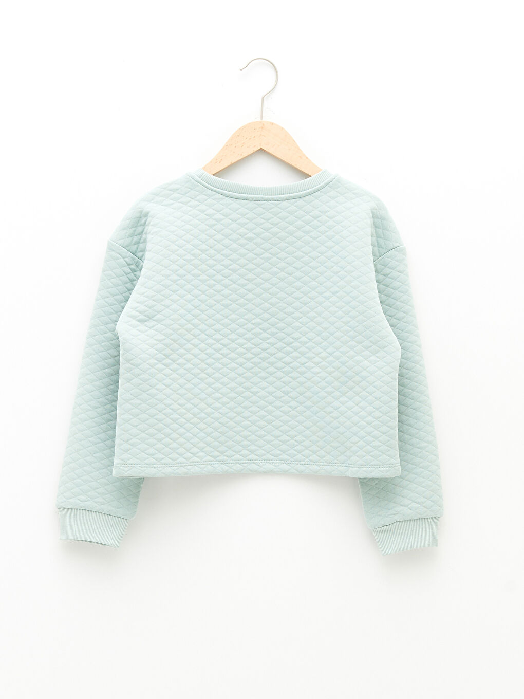 Rundhalsausschnitt Bedrucktes Gestepptes Langarm Mädchen-Sweatshirt und Sweatpants-2