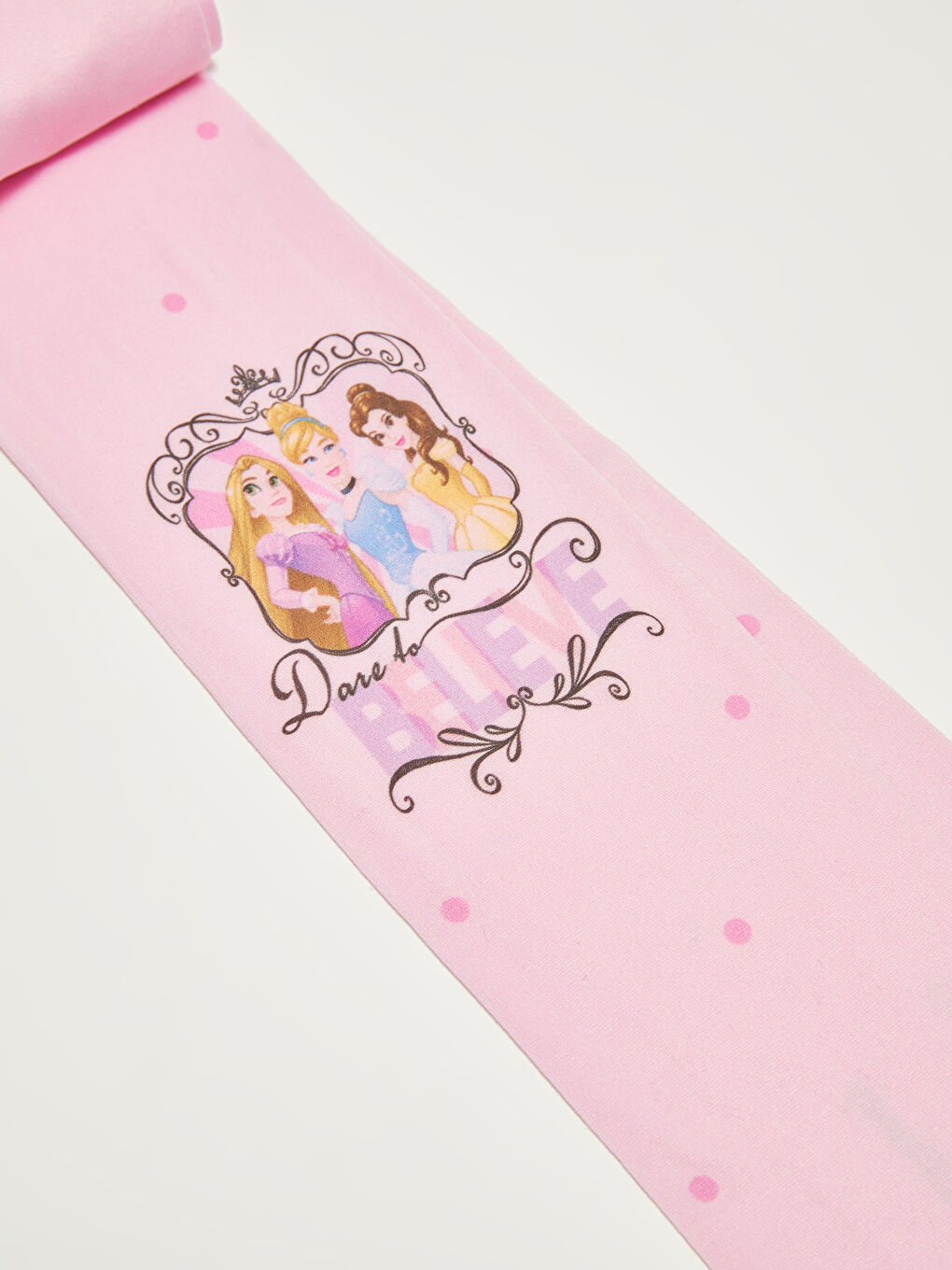 Pembe Princess Desenli Kız Çocuk Külotlu Çorap-1
