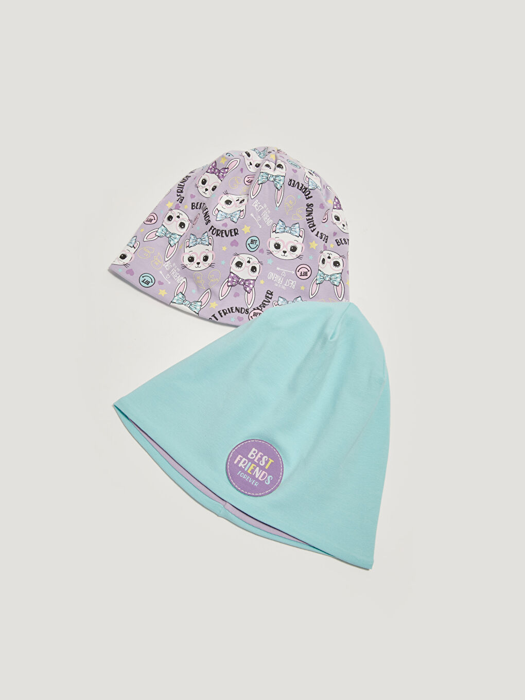 Girls Printed Beanie 2 Pieces
