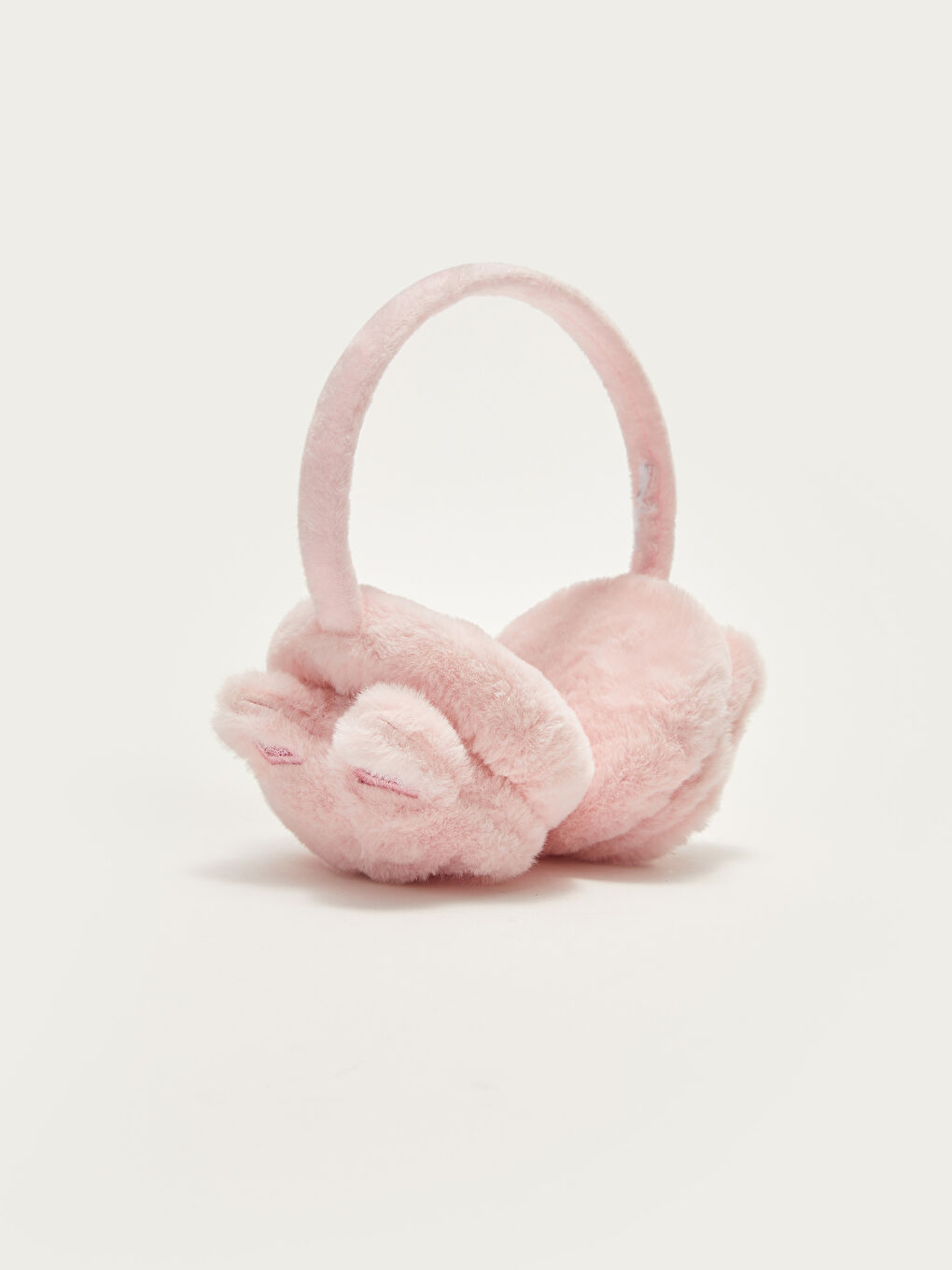 Pembe Kız Çocuk Hayvan Figürlü Pelüş Kulaklık-1