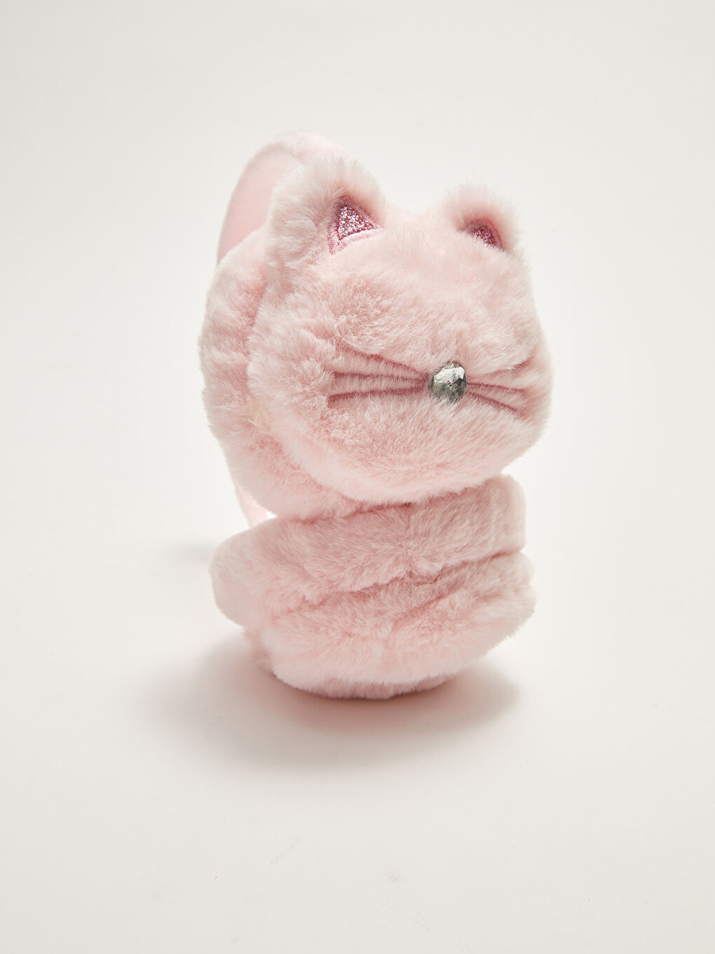 Pembe Kız Çocuk Hayvan Figürlü Pelüş Kulaklık-2