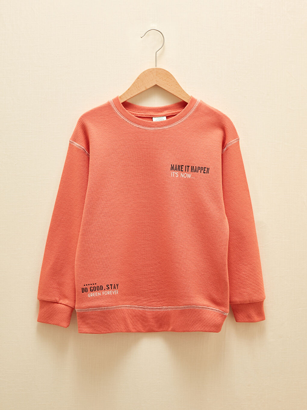 Crew Neck Printed Long Sleeve Boys' Sweatshirt