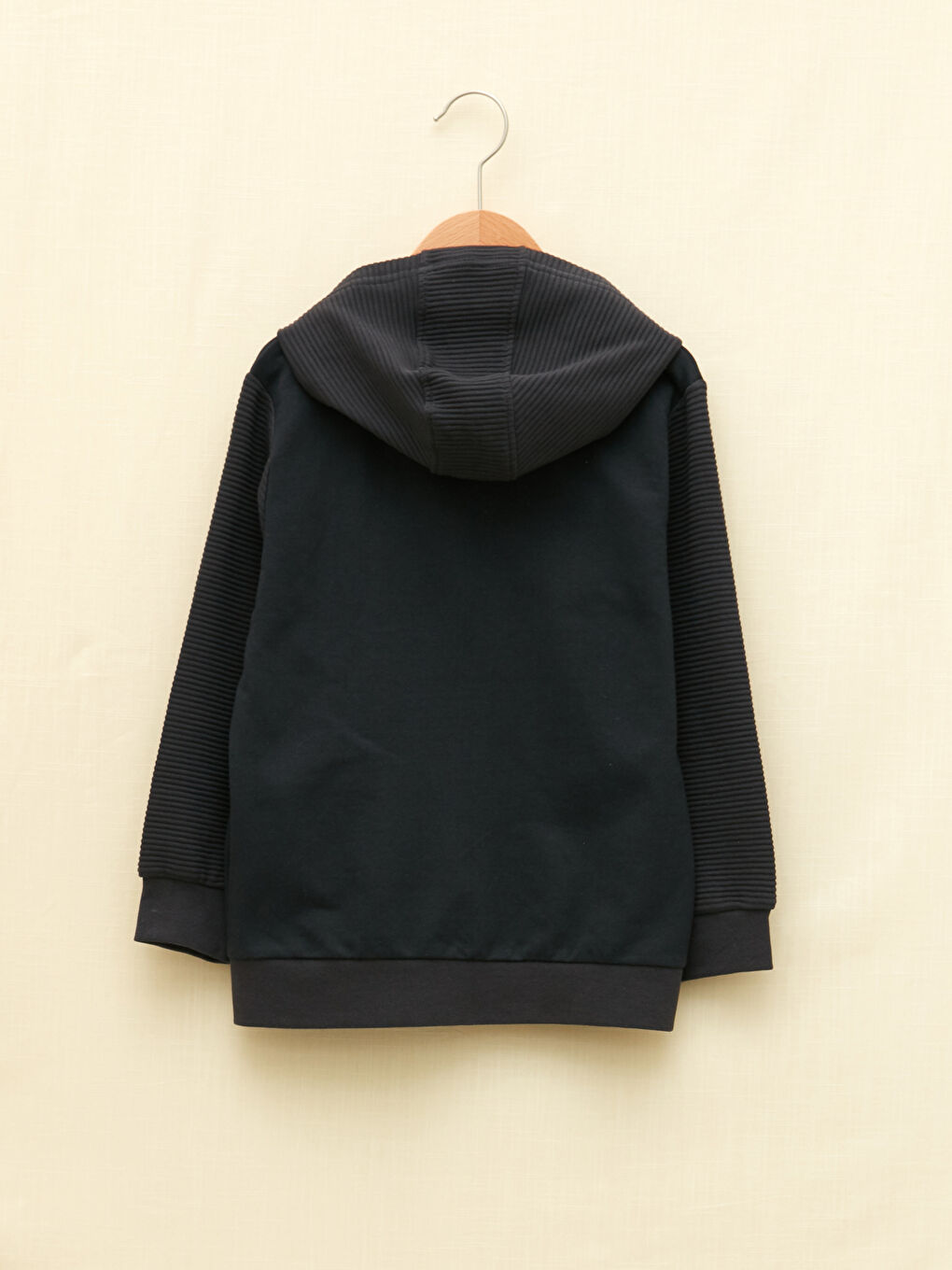 Hooded Basic Long Sleeve Boys' Zippered Sweatshirt-1