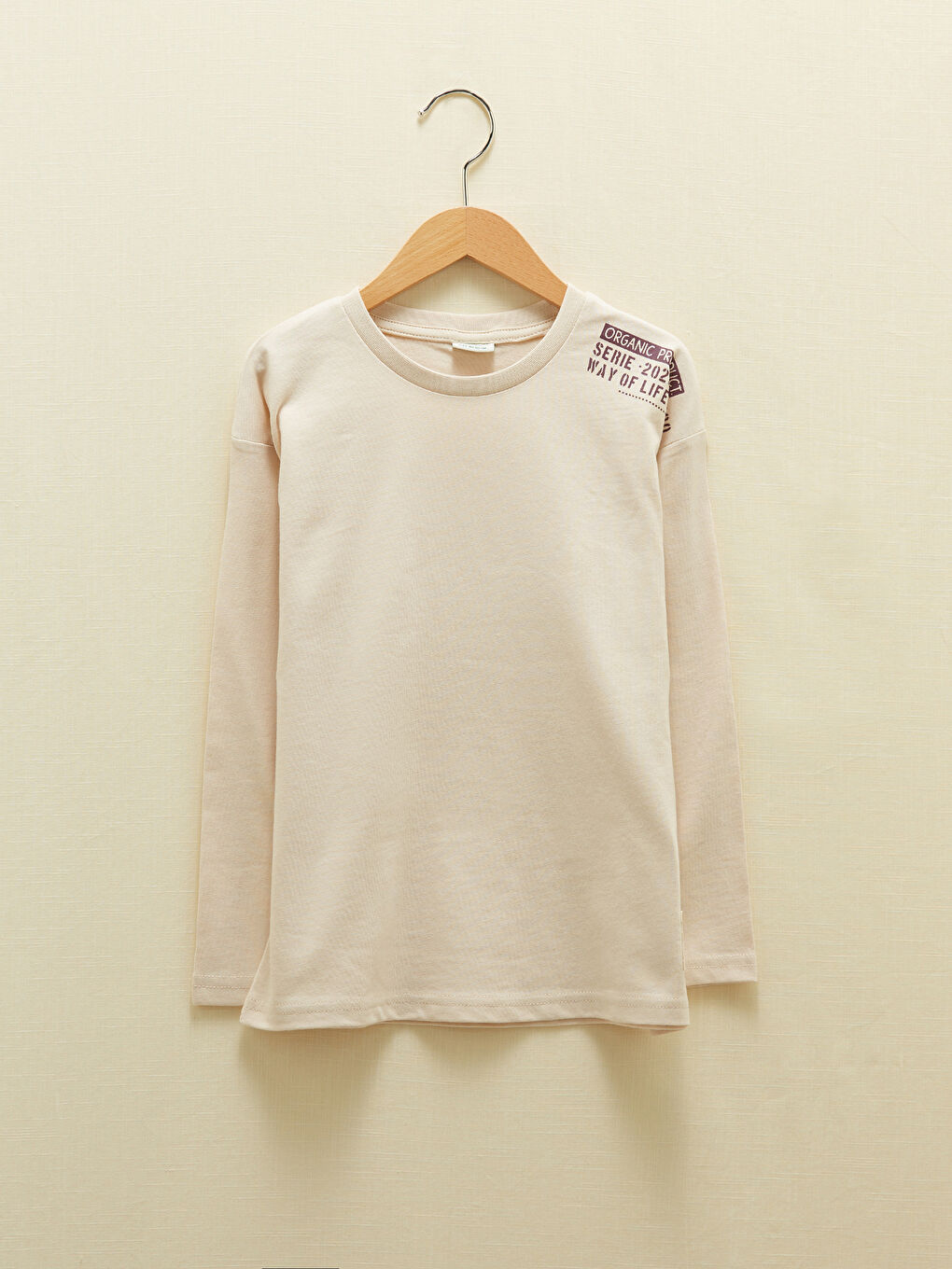 Crew Neck Printed Long Sleeve Boys' T-Shirt