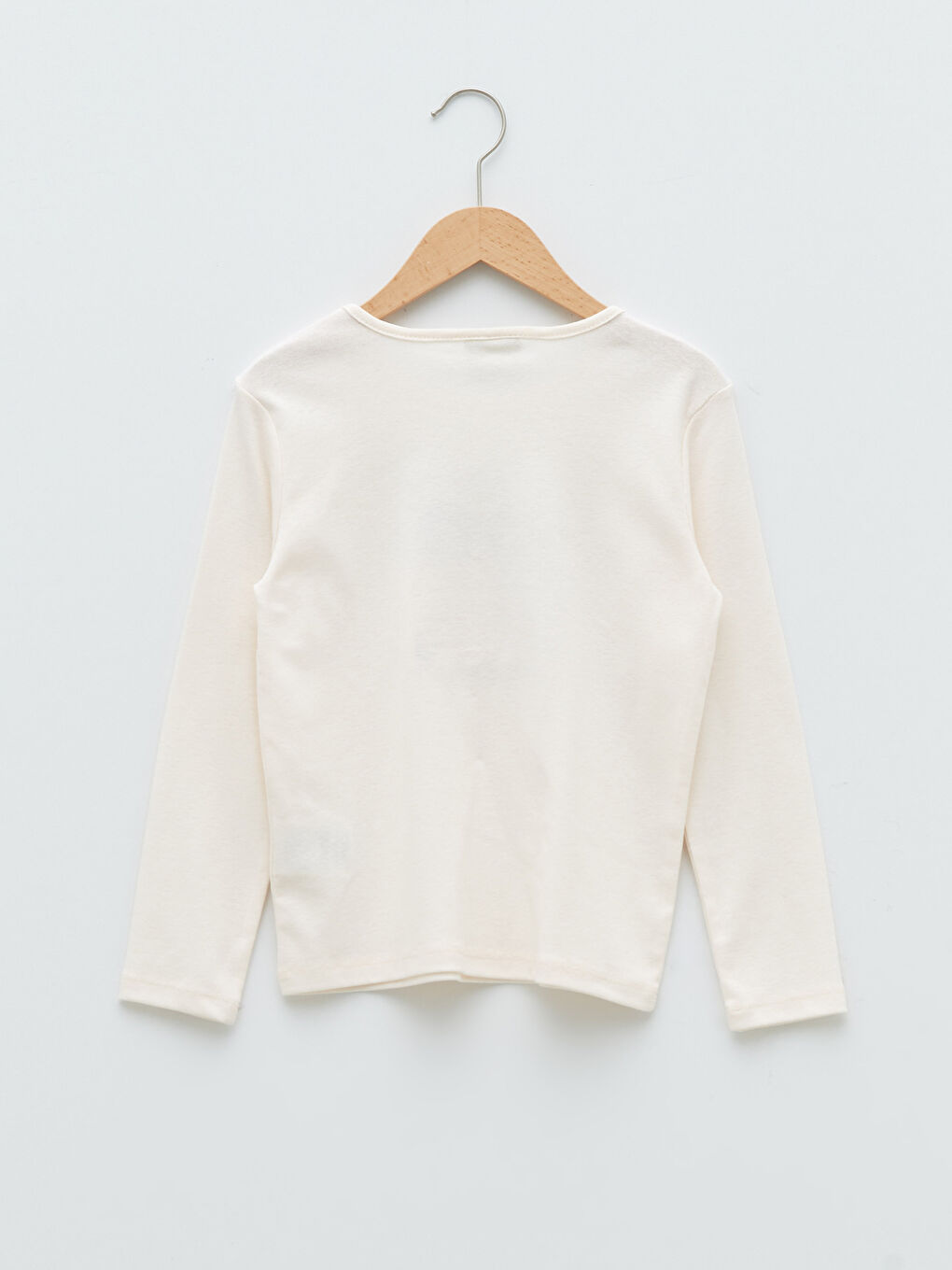 Pembe Bisiklet Yaka Baskılı Uzun Kollu Kız Çocuk Tişört-1