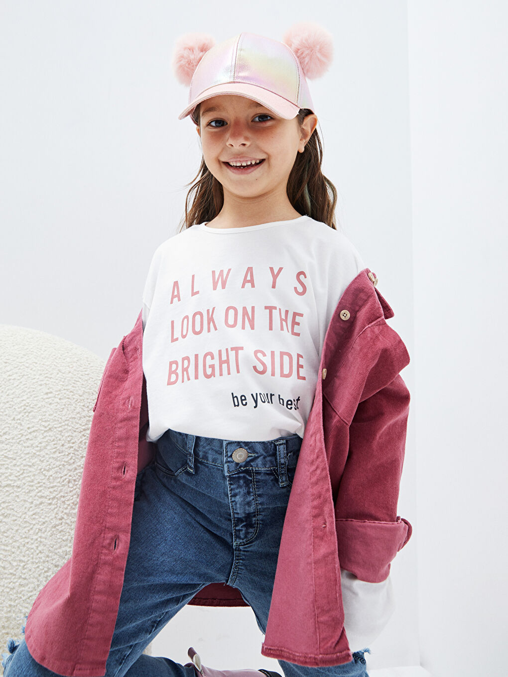 LCW Kids Crew Neck Printed Long Sleeve Girls' Tunic -W1BO54Z4-R9J
