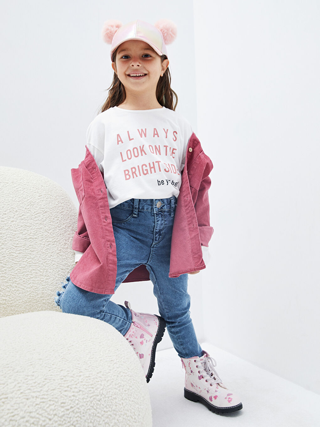 LCW Kids Crew Neck Printed Long Sleeve Girls' Tunic -W1BO54Z4-R9J