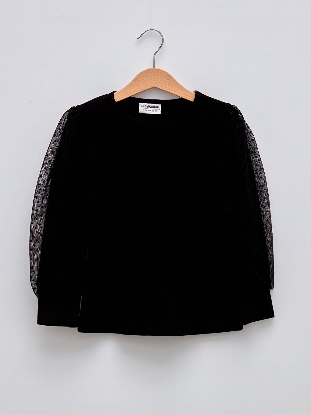 Crew Neck Basic Long Sleeve Girls' T-Shirt