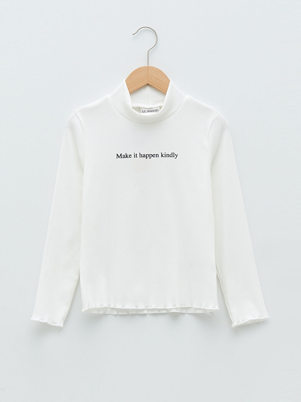 Sweat-Shirt Fille Imprimé à Manches Longues et Demi-Col Roulé