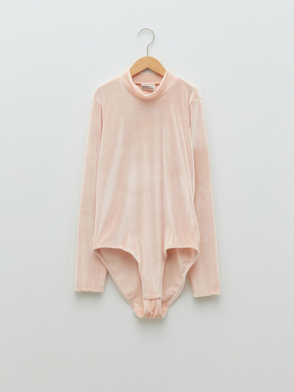 LCW Kids Stand Up Collar Basic Long Sleeve Velvet Girls' Snap Snap Body -W1BO73Z4-G2J
