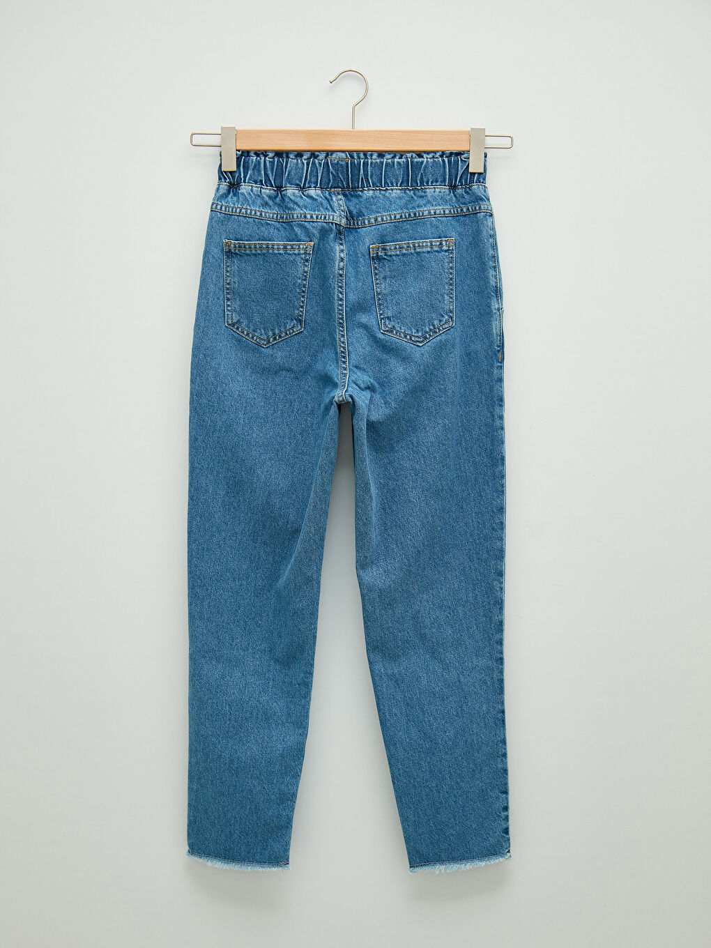 LCW Modest Elastic Waist Wide Fit Straight Pocket Detailed Women's Harem Jeans -W1BO76Z8-507