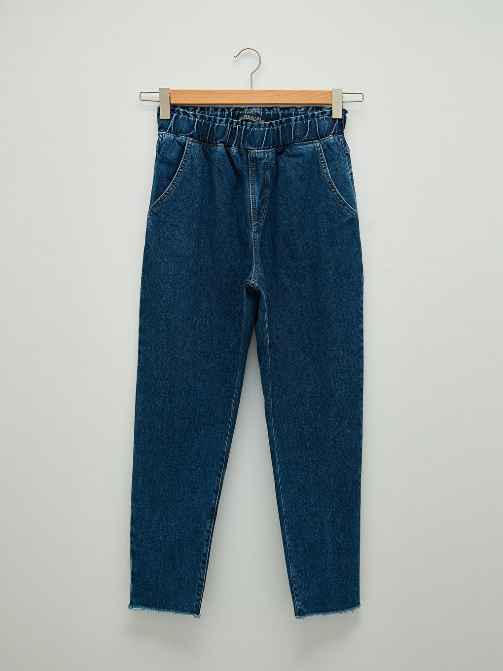 LCW Modest Elastic Waist Wide Fit Straight Pocket Detailed Women's Harem Jeans -W1BO76Z8-309