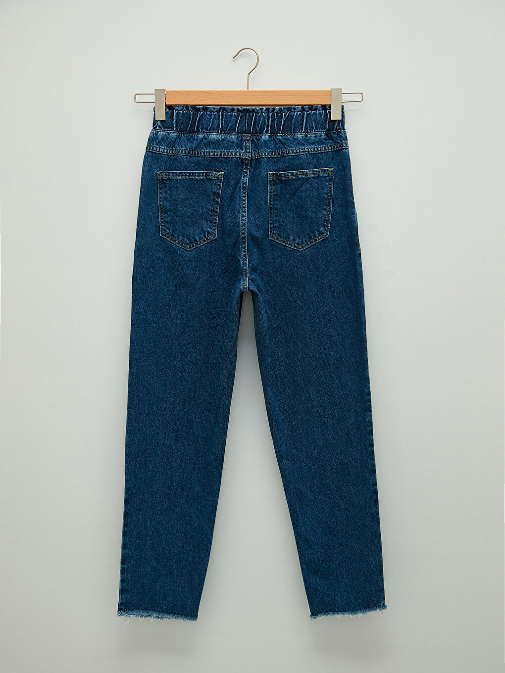 LCW Modest Elastic Waist Wide Fit Straight Pocket Detailed Women's Harem Jeans -W1BO76Z8-309