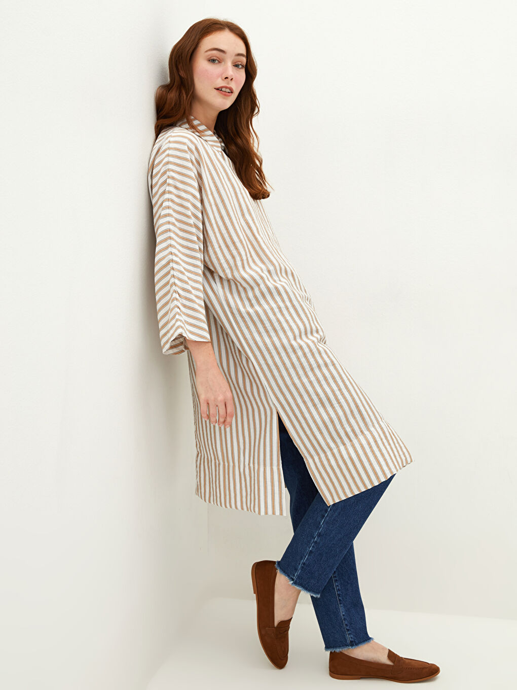 LCW Modest Elastic Waist Wide Fit Straight Pocket Detailed Women's Harem Jeans -W1BO76Z8-309