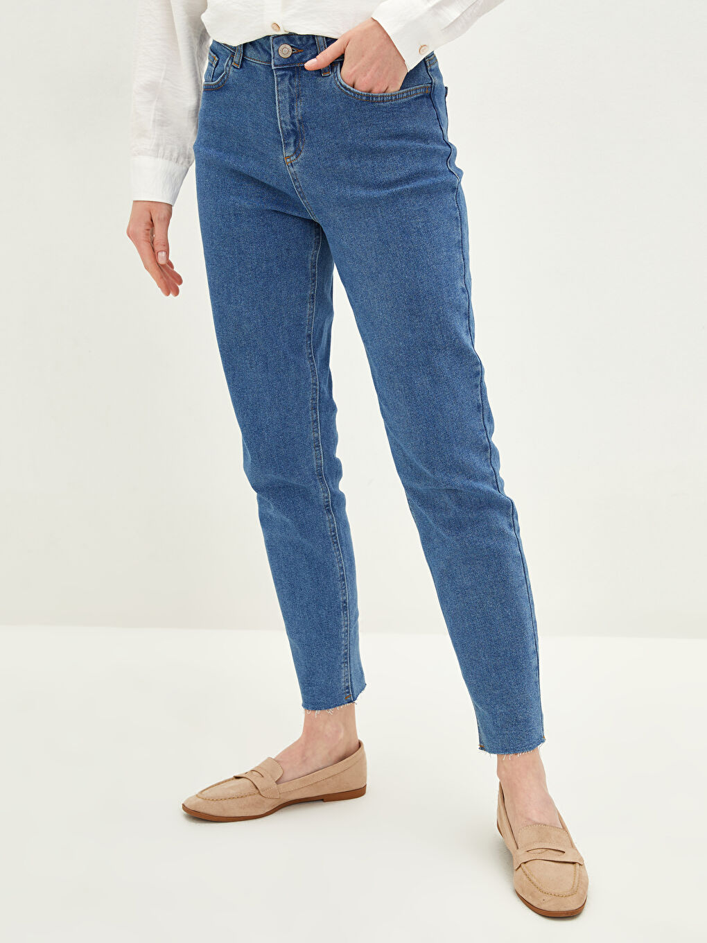 İndigo Boyfriend Kadın Jean Pantolon-1