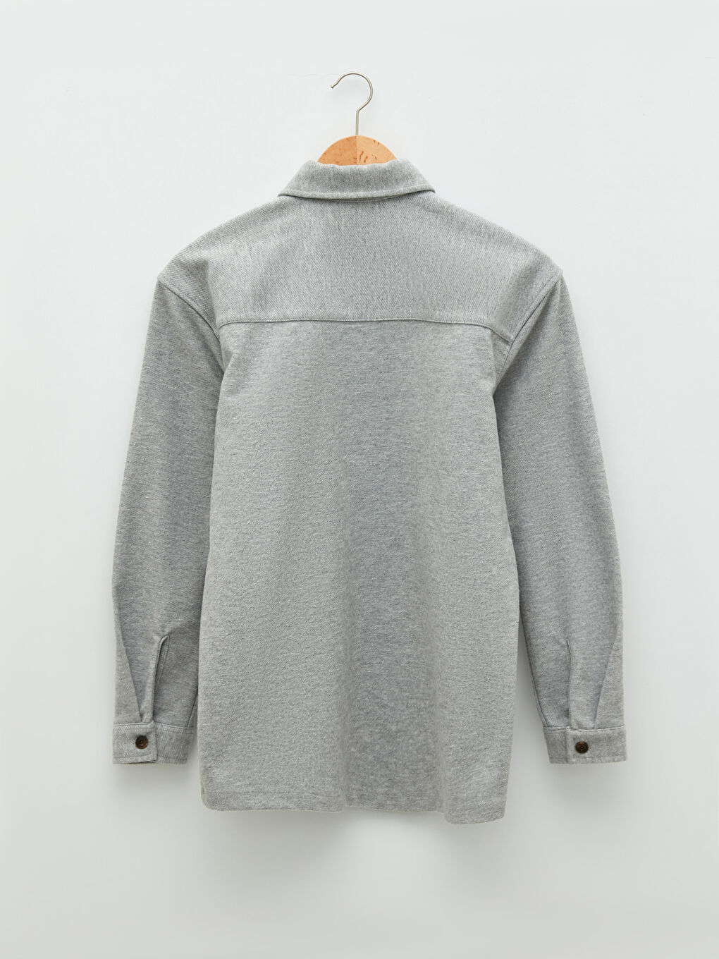 Gri Rahat Kalıp Uzun Kollu Erkek Gömlek-6