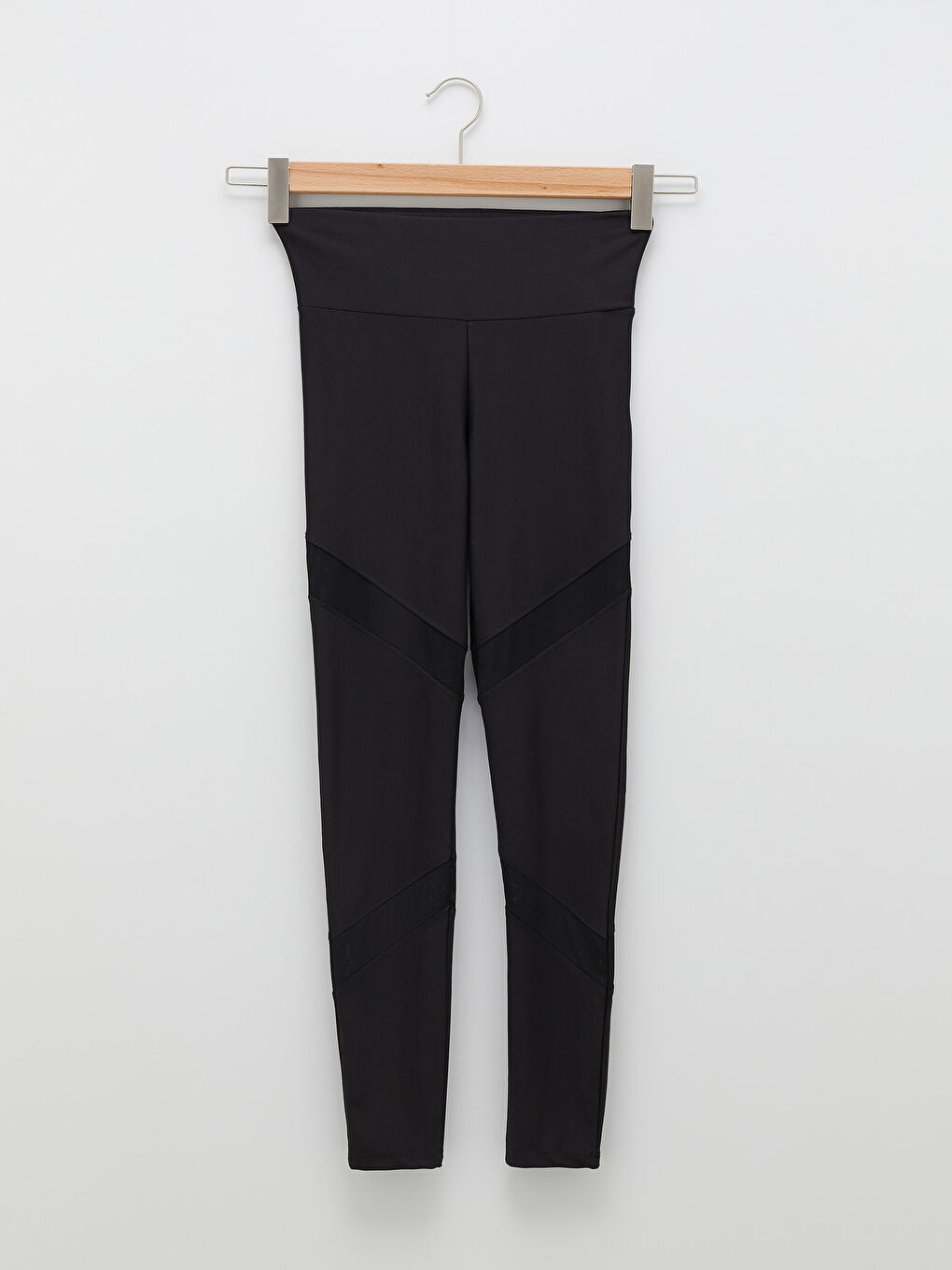 Elastic Waist Straight Transparent Detailed Women's Sports Leggings-5