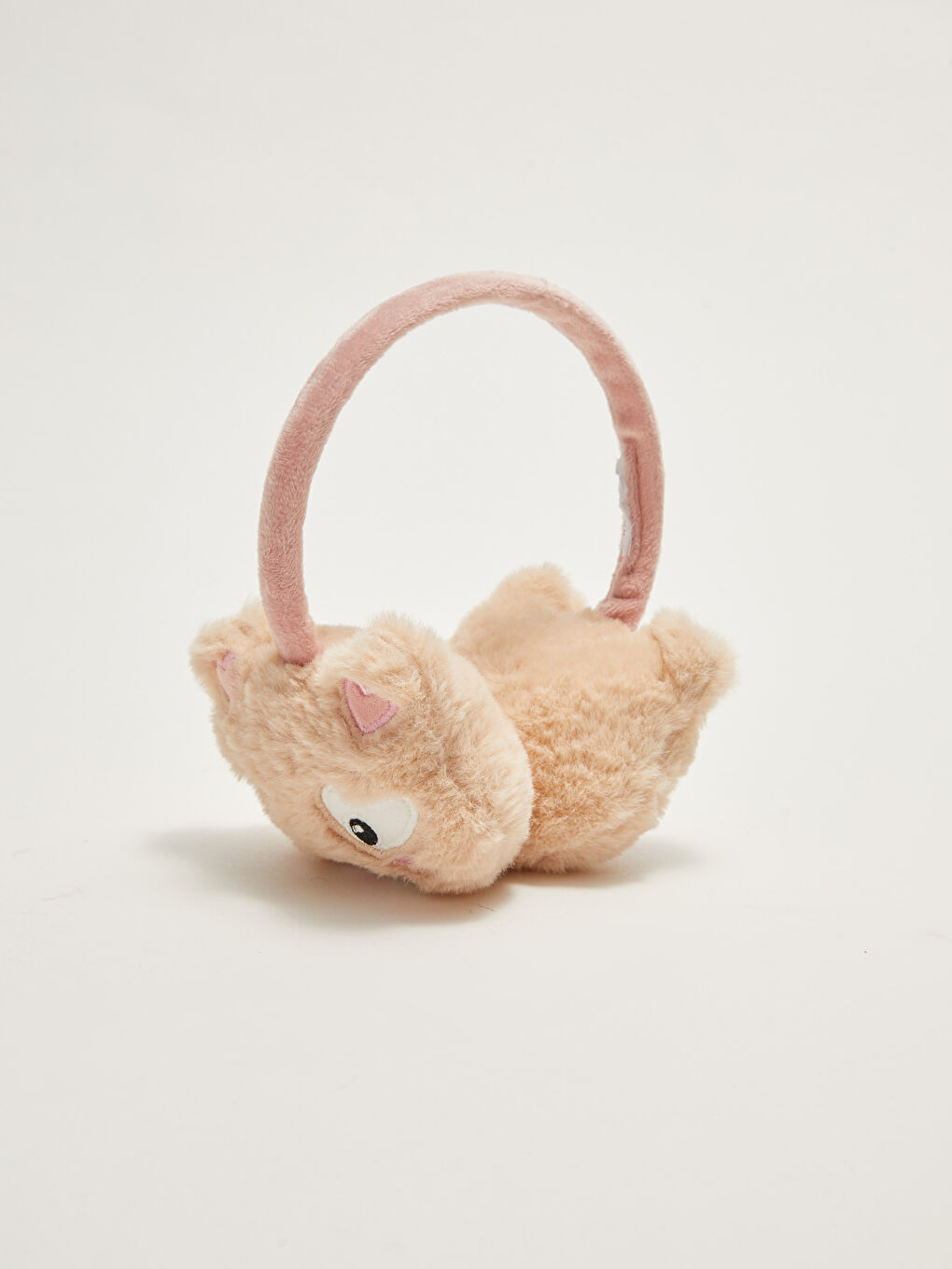 Bej Kız Çocuk Hayvan Figürlü Pelüş Kulaklık