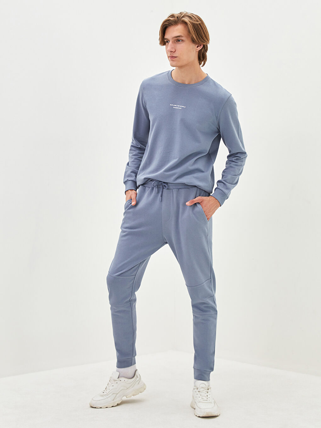 Antrasit Standart Kalıp Erkek Jogger Eşofman Altı-2