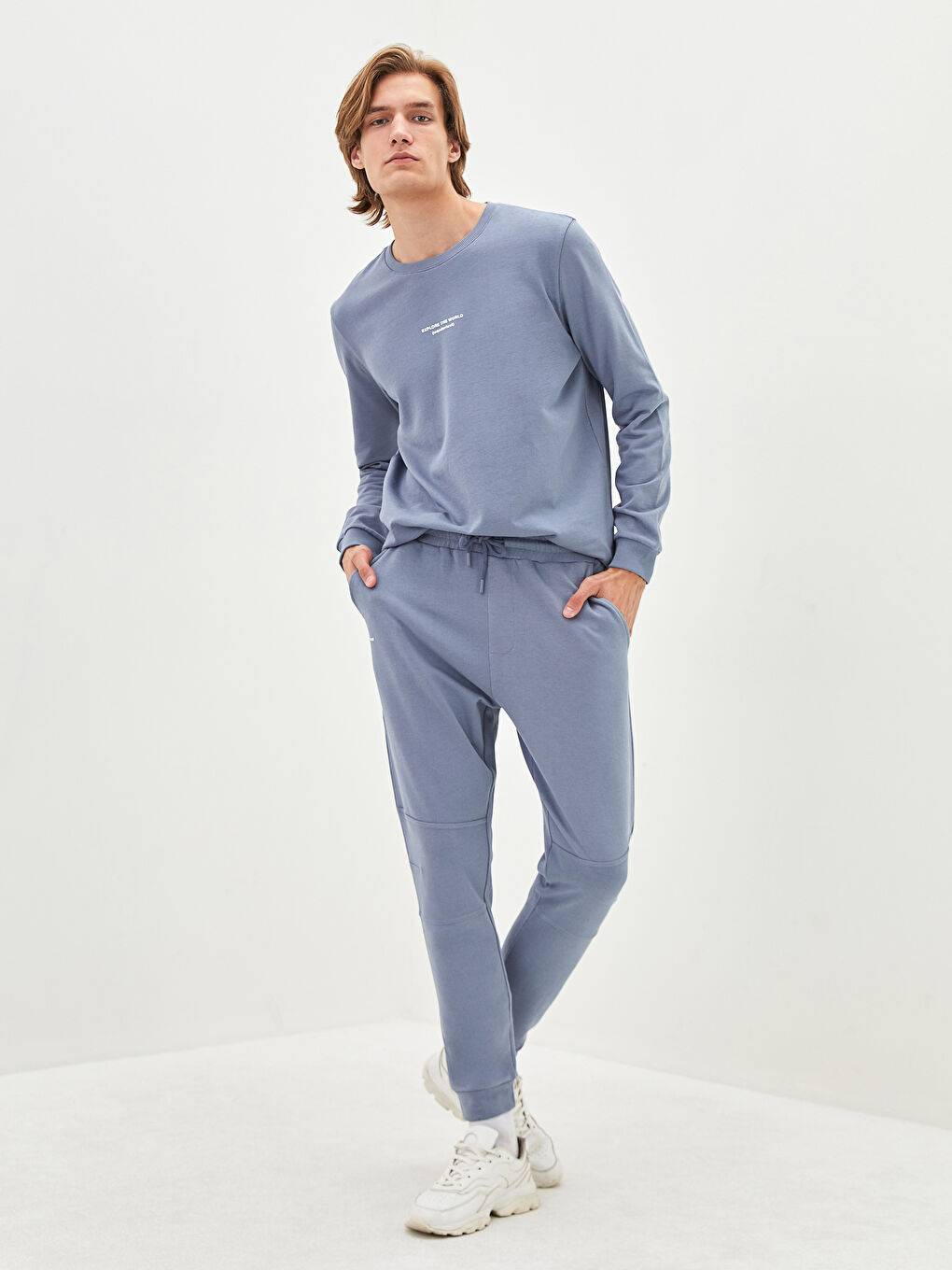 Antrasit Standart Kalıp Erkek Jogger Eşofman Altı-4