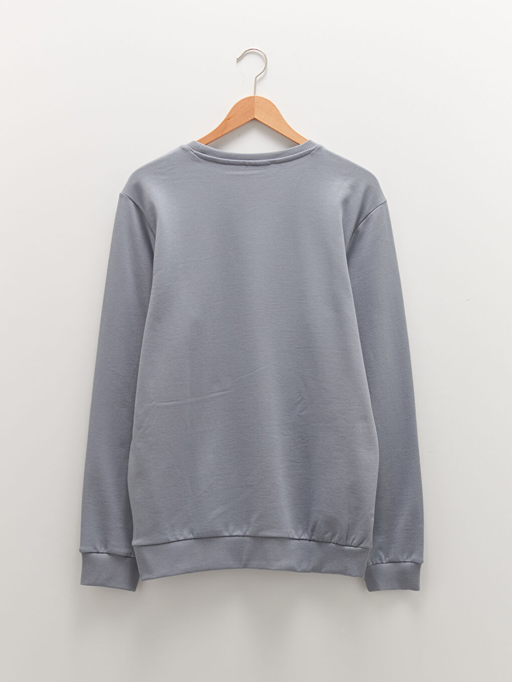 Antrasit Bisiklet Yaka Uzun Kollu Baskılı Erkek Sweatshirt-7