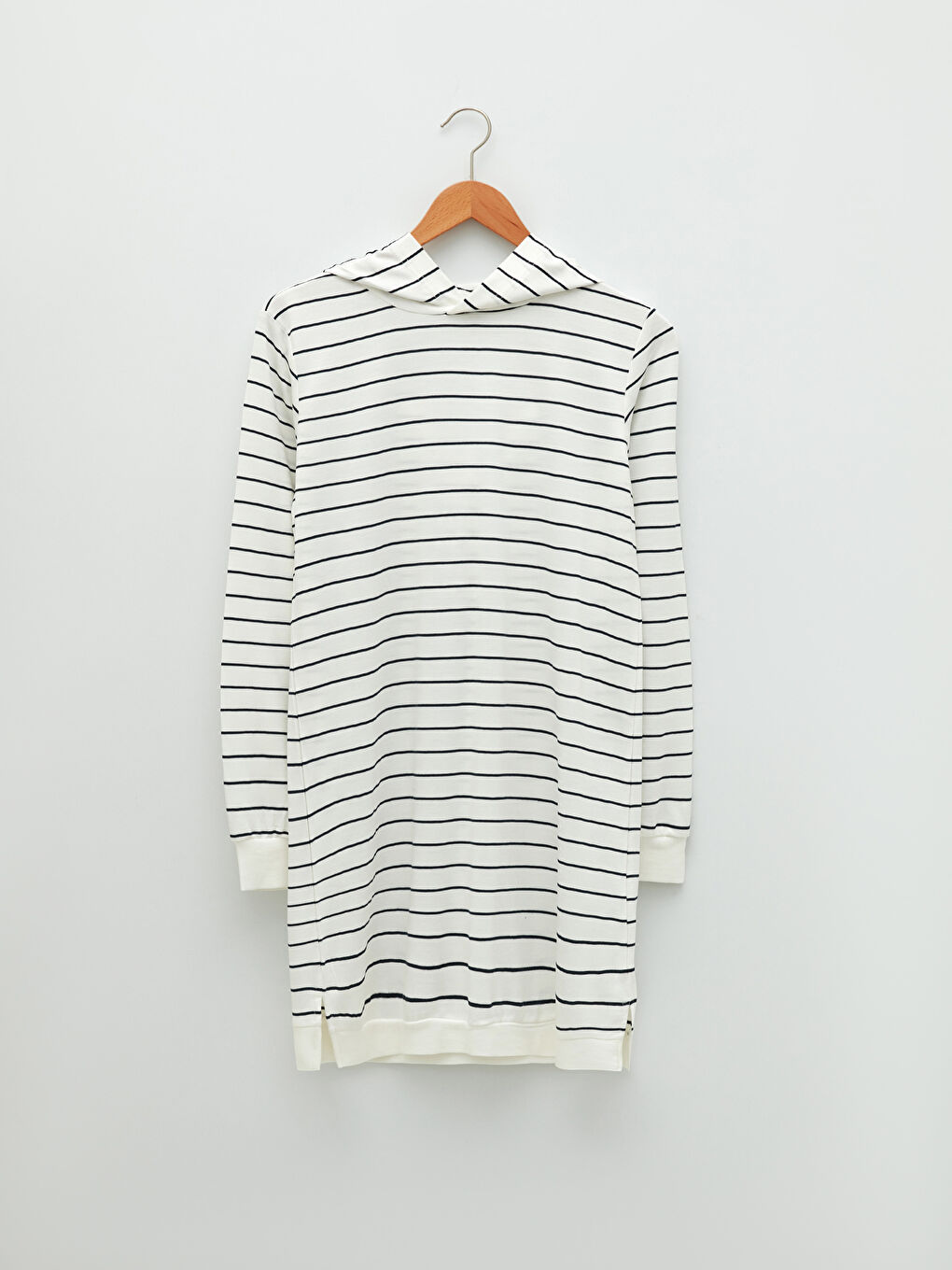 Hooded Striped Long Sleeve Women's Sweatshirt Tunic-6