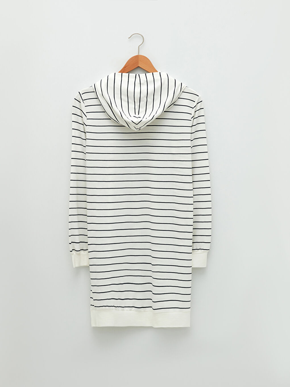 Hooded Striped Long Sleeve Women's Sweatshirt Tunic-7