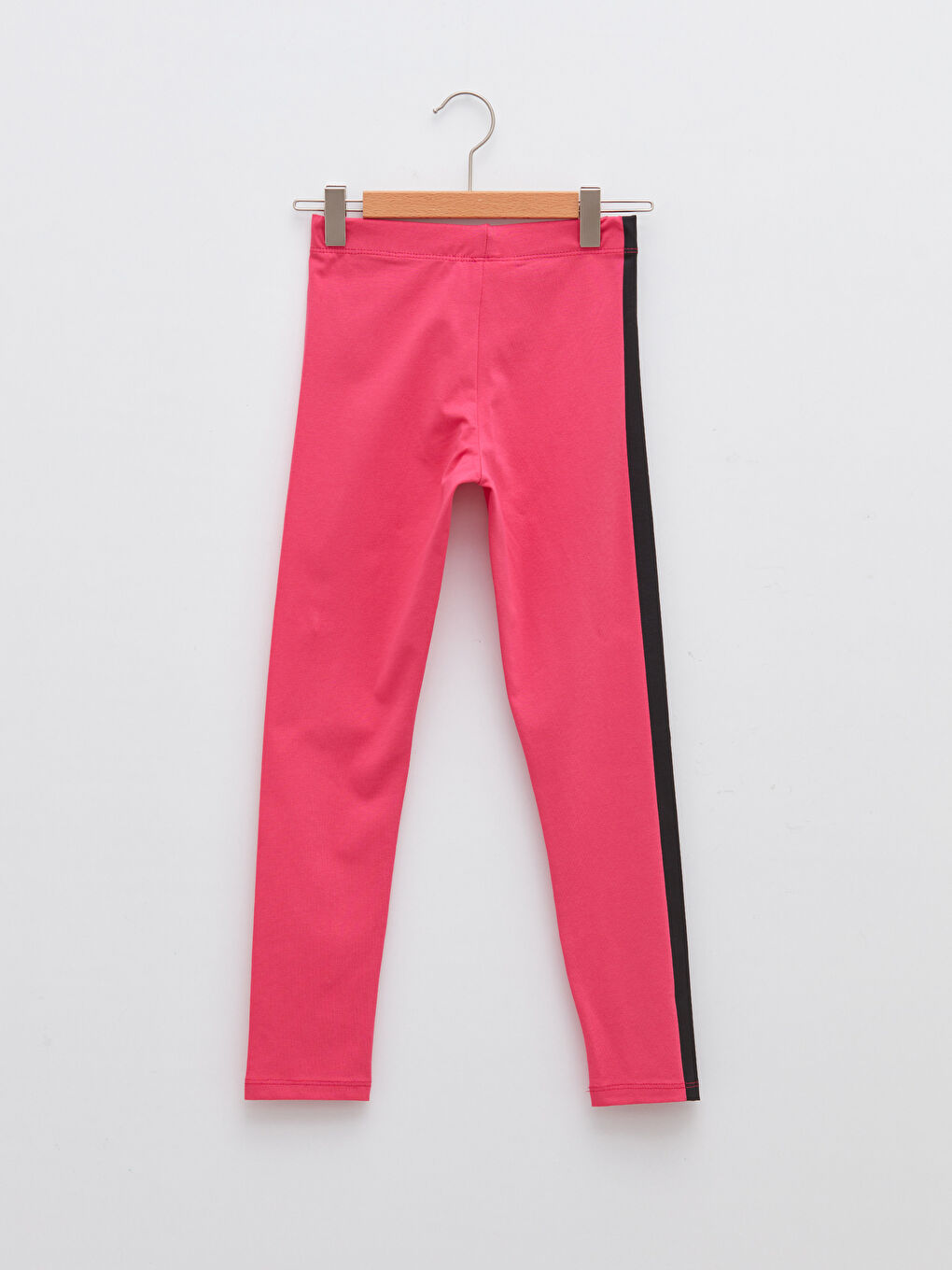 Pembe Beli Lastikli Baskılı Pamuklu Kız Çocuk Uzun Tayt-1