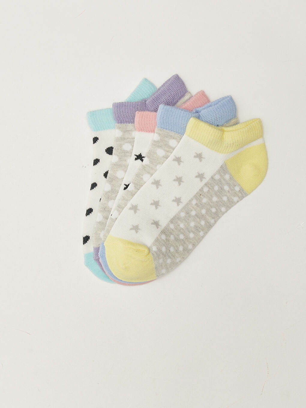 Носки для девочек короткие с принтом 5 пар